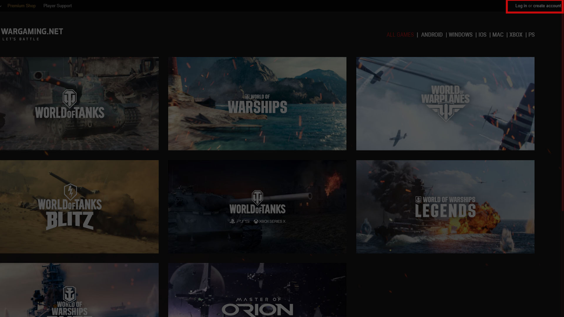 1\. Log into your Wargaming account on the official Wargaming website